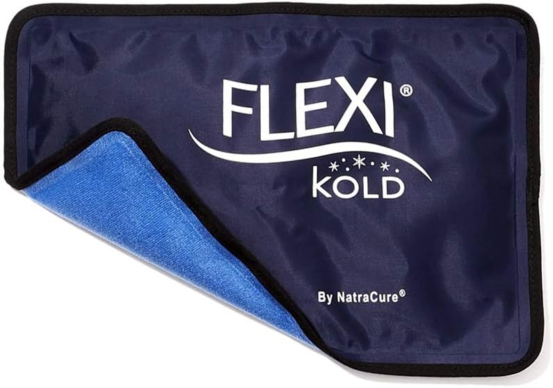 Paquet de gel réutilisable FlexiKold avec pailles – Paquet de compression à froid pour blessures – Paquet de glace médicale flexible pour le dos, épaules, jambes, genou, sciatique, douleur musculaire – demi-taille