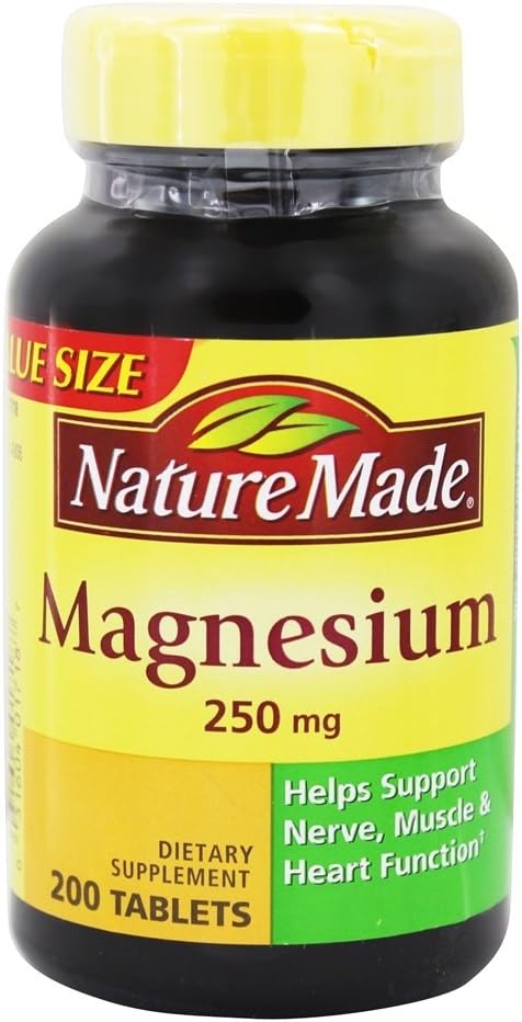 Nature Made Magnesium Oxide 250 mg, Dietary Supplement for Muscle Support, 200 Tablets (Pack of 3)