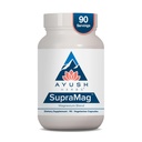 Ayush Herbes SupraMag - Mélange de magnésium, 400mg Supplément complexe de magnésium avec bisglycinate de magnésium chélaté, citrate, ororate pour la santé du sommeil, de l'énergie et du cerveau - 90 Capsules végétariennes (1 comte)
