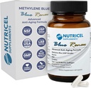 Capsules bleues de méthylène de nutrique avec ajout de Glycine + NAC (GlyNAC), Collagène et Créatine - Marque de confiance fabriquée en Amérique - 7mg (conforme à la référence de l'USP) - Testé par une tierce partie (60ct)