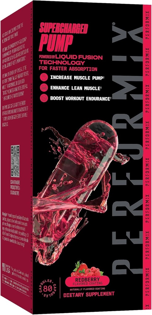 Pompe suralimentée PERFORMIX - Supplément pré-entraînement Nitrosigine® et Betaine - Accélérateur de pompe musculaire - Booster d'endurance et de force (80 capsules)