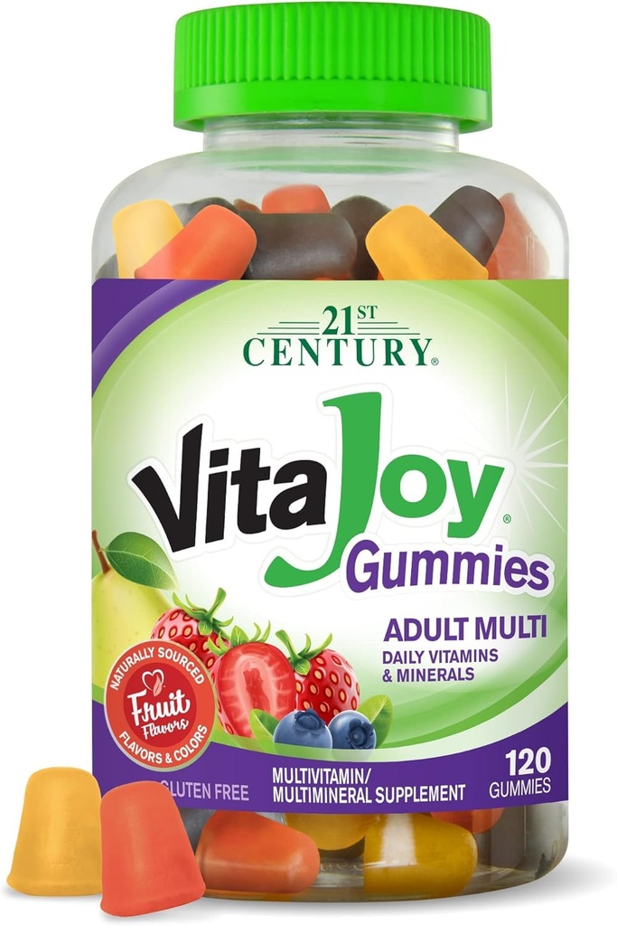 21st Century Vitajoy vitamin fruit flavors, Cherry and Strawberry, 120 Count