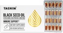 Tasnim Black Seed Oil Organic Cold Pressed Capsules 100% Pure Cold-Pressed Black Cumin Seed Oil Nigella Sativa pour le soutien immunitaire, le confort articulaire et la vitalité