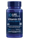 Extension de la durée de vie Vitamine D3 25 mcg (1000 UI), Soutien du système immunitaire, Santé des os, Santé du corps entier, Taille de la valeur, Sans gluten, Non-OGM, 250 softgels