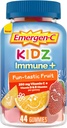 Emergen-C Kidz Vitamine C Immune Soutien Gummies Fun-Tastic Fruit 44CT comprend le zinc, le manganèse, les vitamines B et la vitamine D pour les essentiels de retour à l'école