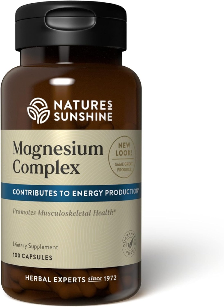 NatureS Complexe Sunshine Magnésium - Supplément Magnésium de haute puissance avec Citrate et Malate pour la relaxation, Absorption optimale, Fonction musculaire, Production d'énergie - 50 Serviettes (100 Capsules)