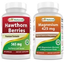 Meilleurs naturels Hawthorn Berry 565 mg et Glycinat de magnésium 425 mg