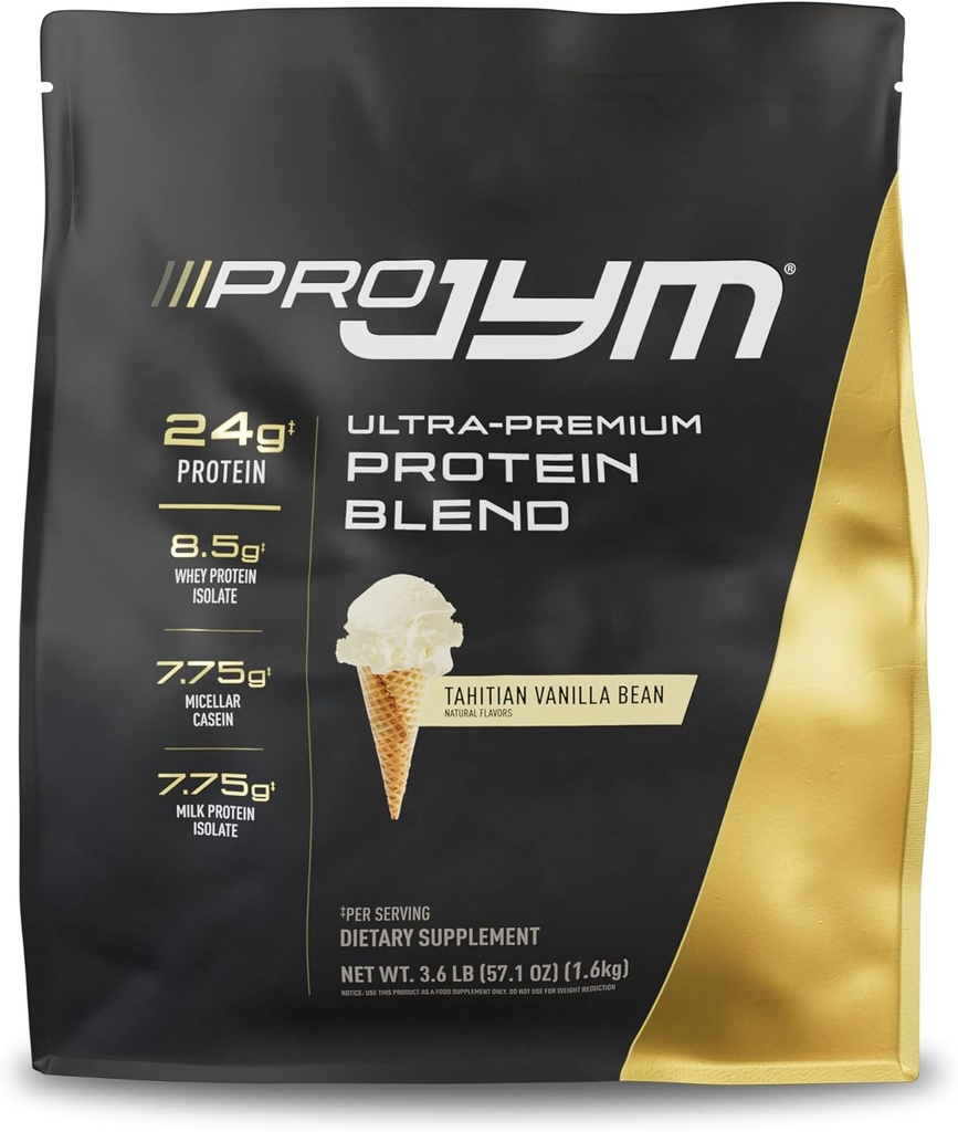 Pro JYM Tahitian Vanilla Protein Powder - Whey Protein Isolates, caséine et protéines du lait, Lean Muscle Building pour les hommes et les femmes, JYM Supplément Science, 45 portions