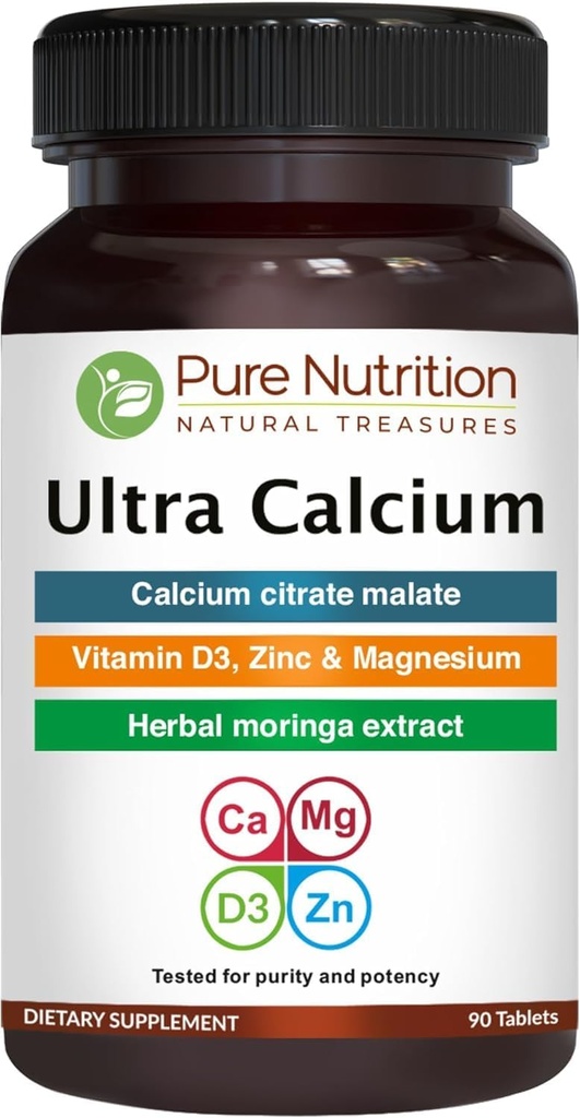 Pure Nutrition Ultra Calcium 1000mg avec VIT D3 + K2.90 Tab.