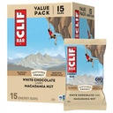 BAR CLIF - Barres de protéines énergétiques - Noix de macadamia au chocolat blanc - Fabriqué avec de l'avoine biologique - Barres énergétiques - Non-OGM - (15 Pack)