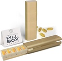 Pretty Pill Box Set - Élégant, organisateur quotidien compact de pilules, cas de pilules de médicaments, contenant de pilules pour la gestion des vitamines, support de pilules, essentiels de voyage pour les femmes et les hommes - Champagne