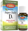 Carlson - Plant-Based Super Daily D3 2000 IU (50 mcg) per Drop, Vegetarian Vitamin D Drops, Liquid Vitamin D3, Sourced from Algae, Unflavored, 90 Drops (2.54 mL)