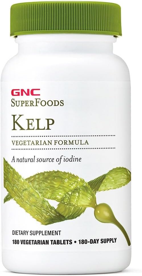 GNC SuperFoods Kelp-Plus Calcium et Iodine Végétarien - 180 comprimés