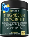 6in1 Restful Day and Night Complement with Magnésium Glycinate, Vitamine D3, B6, L-Theanine, Ashwagandha and Turmeric Root - Soutien de santé cérébrale, cardiaque et digestif - 120 Capsules Vegan