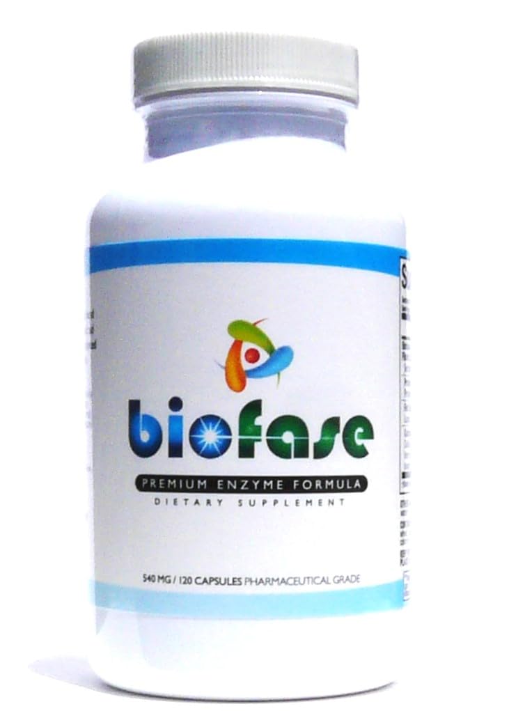 Biofase-Premium-Enzyme-Formula 120 Capsules - Biofilm Defense & Digestion - Enzymes systémiques pour soutenir la santé intestinale - Pas de remplissage!