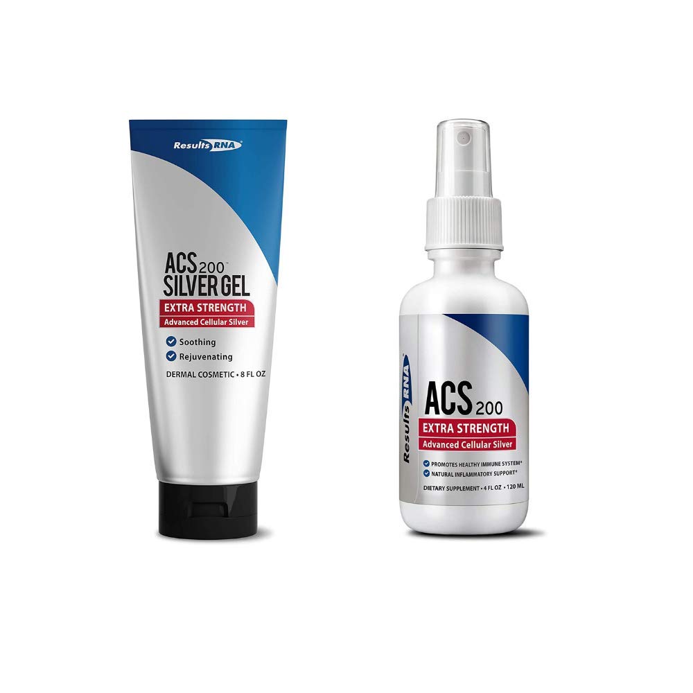 Résultats ACS 200 Argent Colloïdal - 4 onces et gel d'argent colloïdal Extra Strength.