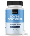 Supplément de colostrum Extra Strength 1500mg par portion - Gélules de colostrum à l'herbe de Bovine First Milking, soutient la santé et l'immunité des femmes et des hommes - Non-OGM, sans gluten, 90 Compte