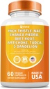 Thistle de lait 3000mg NAC Chanca Piedra 2000mg Racine de betterave 2000mg Artichaut 2000mg Tudca Racine de dandelion 1000mg avec Zinc Yarrow Turmeric Repair Supplement Plus Chicory, Suppléments minéraux 60 Compte