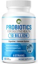 Probiotiques pour la santé digestive 60 Capsules de 10 Million CFU Formulé scientifiquement Multi Strain Probiotic Blend.