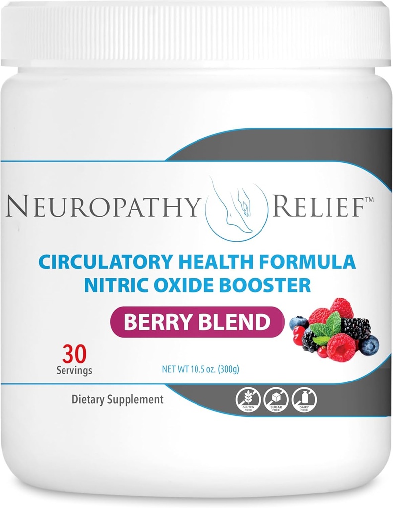 Neuropathy ReliefMC - Booster à oxyde nitrique de formule circulatoire - Mélange de baies - L-Arginine L-Citrulline