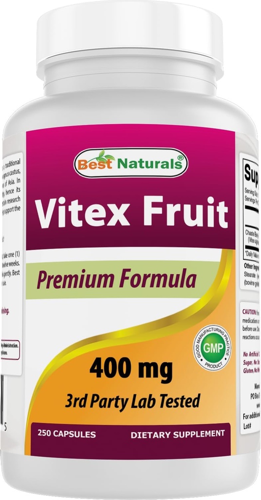 Meilleurs Naturals Vitex Chasteberry 400 mg 250 Capsules (paquet de 2)