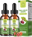 Suppléments TMG 1000MG - Triméthylglycine Liquid Drops, Betaine High Absorption, soutient la méthylation, le bien-être du foie et la cognition, non-OGM, végétalien, saveur d'orange de sang, 2 Fl.Oz (2 pack)