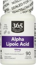 365 par marché des aliments entiers, acide alpha lipoïque 100mg, 90 Nombre