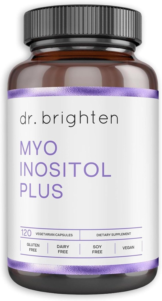 Dr. Brighten Myoinositol Plus - Doctor Formulated Ratio of Myo- and D-Chiro-Inositol to Support PCOS Symptoms, Hormone Balance, Healthy Ovarian Function, and Regular Menstrual Cycles