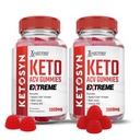 Laboratoires justifiés (2 Pack Ketosyn Keto ACV Gummies Extreme 2000MG Ketosyn Keto Gummies vinaigre de cidre de pomme préparé avec du jus de betterave de grenade en poudre B12 Vegan Non OGM 120 Gummys