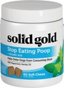 Or massif No Poo Chews pour chiens - Coprophagie Deterrent & Stool Manger Deterrent pour chiens qui mangent des caca pour chiens - Arrêter de manger des caca Chews avec de la menthe poivrée et probiotiques pour Gut & Breath Aid Support - 60ct