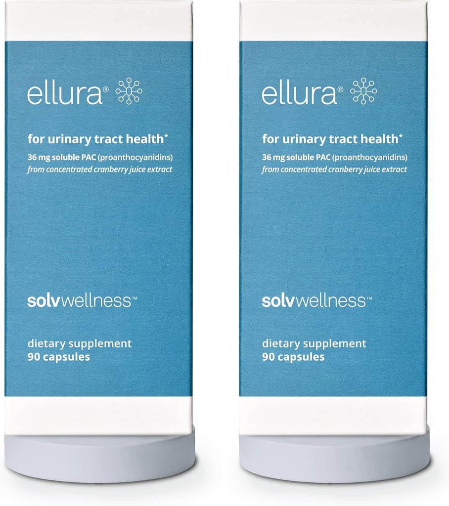 Ellura Solv Wellness Supplément de canneberge prouvé cliniquement: Obtenir l'avance des UTI avec 36mg de 100% Biodisponible PAC, 180 Capsules