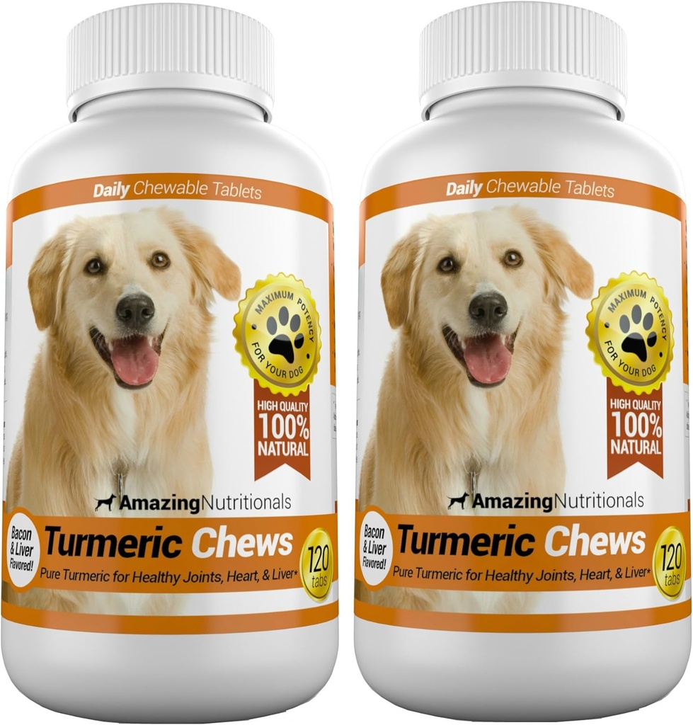 Incroyable curcuma pour chiens Curcumin animal antioxydant, élimine la douleur articulaire Inflammation, 120 Chews