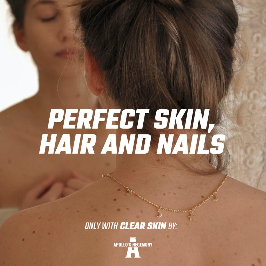 APOLLO'S HEGEMONY Peau claire - 180 Capsules Vegan - Vitamine B5 200mg (acide pantothénique) et acétyl-L-Carnitine 70mg, Anti-Acné, Santé de la peau améliorée, Supplément vitamine B5