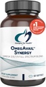 Designs for Health OmegAvail Synergy - Omega Complex for Adults - Omega 3-6-7-9 Acides gras de l'huile de brage et de macadamia + Triglycéride (TG) Huile de poisson avec DHA & EPA (60 Softgels)