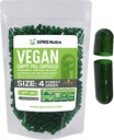 XPRS Nutra Taille 4 Capsules vides - 100 Compter Capsules Vegan vides petites - Bricolage Gélule végétale Remplissage - Remplir Do-I-Youggie Pill Caps pour Suppléments (Vert Forest)