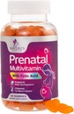 Vitamines prénatales pour femmes 1335mcg - Grossesse Vitamines Gommies avec acide folique, Vitamine A, C, D3, B12, B6 - Gommy multivitamines prénatales pour le soutien foetal, femmes enceintes et allaitantes - 120 Gommies