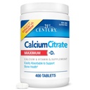 Vitamines du 21e siècle Citrate de calcium Plus D3 Comprimés maximaux, 400 Nombre