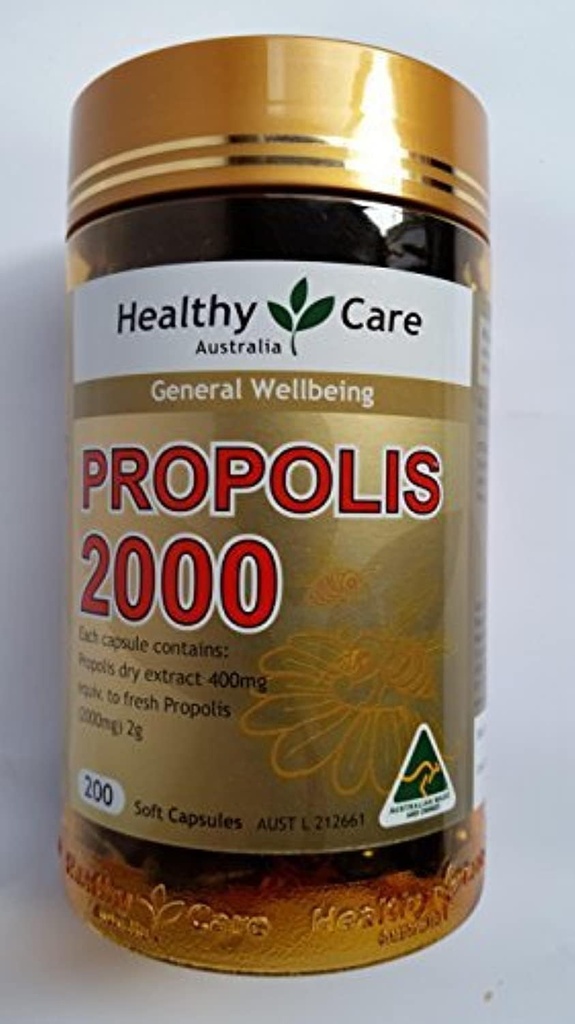 Propolis de soins de santé 2000mg 200 Capsules (Australie Import)