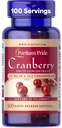 Puritan's Pride Premium Cranberry Fruit Concentrate 252mg (12600mg équivalent) avec les vitamines C et E, supplément alimentaire pour le système immunitaire support, 100 softgels à libération rapide