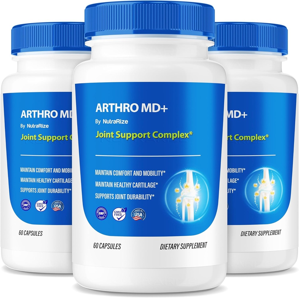(3 Pack) Arthro MD+ Capsules, Support Arthro MD officiel, Formule tout naturel pour soutenir la flexibilité et la mobilité, Pills Premium pour des articulations saines, Arthro M D Review (180 Capsules)