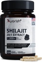 Pure Shilajit Capsules 1000mg 120 Compter avec l'acide fulvic & 85+ Trace Minerals pour l'énergie améliorée et le soutien immunitaire Hommes et femmes mieux que la résine Shilajit