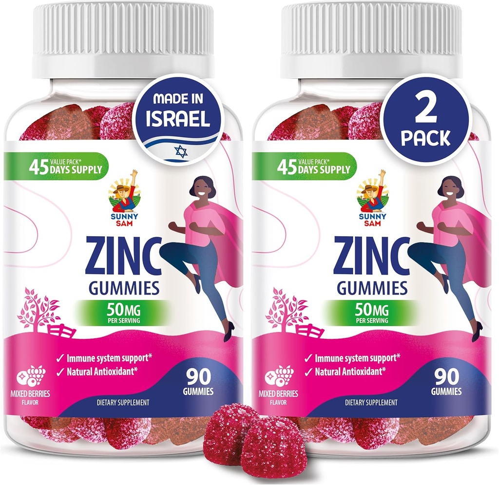 Gommies de zinc pour adultes - Gommy de zinc à croquer pour le soutien immunitaire - puissant complément naturel antioxydant non OGM pour enfants hommes femme adultes