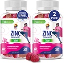 Gommies de zinc pour adultes - Gommy de zinc à croquer pour le soutien immunitaire - puissant complément naturel antioxydant non OGM pour enfants hommes femme adultes
