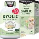 Maxi Health Kyolic complément à l'ail biologique - Comprimés d'ail casher avec extrait d'ail vieilli Kyolic pour le soutien immunitaire - pilules d'ail végétarien (90 comte)