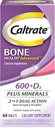 Caltrate 600+D3 Plus Minéraux Comprimés suppléments de calcium et de vitamine D, os santé et suppléments minéraux pour adultes - 60 Nombre