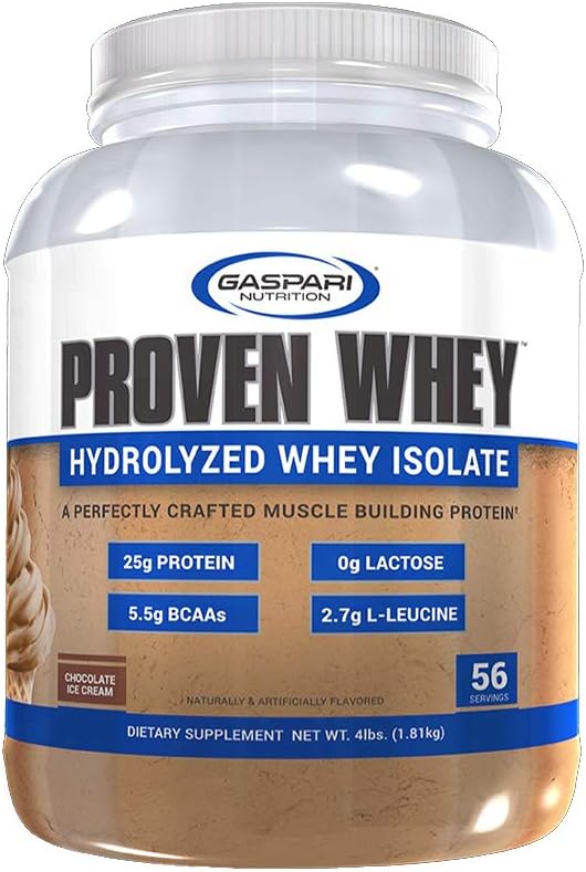 Gaspari Nutrition Fourni Whey, 100 % hydrolysé Whey Isolate, haute protéine, sans lactose, faible hydrate de glucides et faible sucre (4 lb, crème glacée au chocolat)