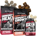 Bully Max Dog Vitality Chews, Muscle Builder Tabs (60 onglets) & Puppy Chews Bundle – Suppléments quotidiens pour chiens pour le soutien musculaire, la santé immunitaire et la nutrition complète pour les chiots, les adultes et les aînés