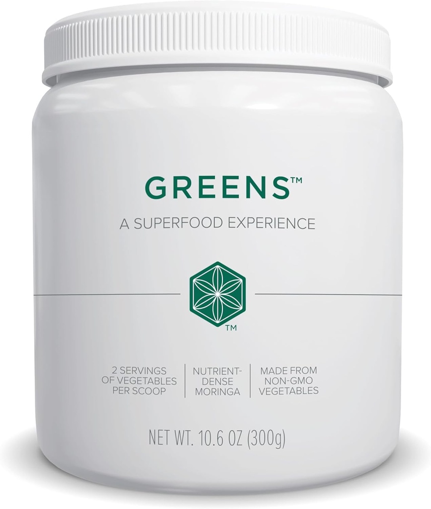 Isagenix Moringa Greens - Poudre de boisson verte avec des antioxydants et des superaliments - Supplément nutritionnel - Fabriqué avec des légumes non OGM, entiers - 10,6 oz (30 portions)