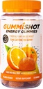 GummiShot Energy Gummies, 2475mg d'égratignures de caféine à base végétale par bouteille, Boosters d'énergie longue durée, Valencia Orange (33ct)