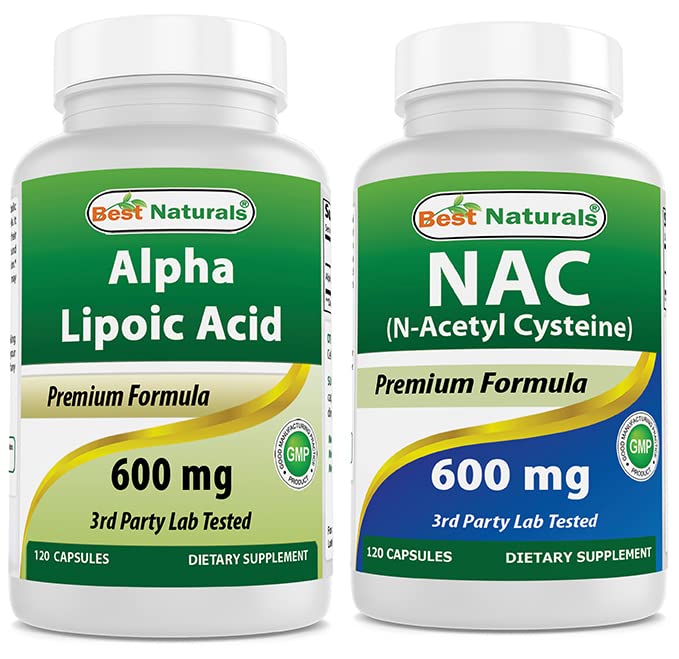 Meilleurs naturels Alpha acide lipoïque 600 mg et NAC 600 mg